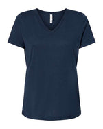 Bella Canvas 6415 Women's Relaxed Triblend V-Neck Tee Solid Navy Triblend S