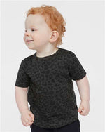 Rabbit Skins 3322 Infant Fine Jersey Tee Black Leopard 6M