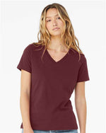 Bella Canvas 6405 Women’s Relaxed Jersey V-Neck Tee Maroon S