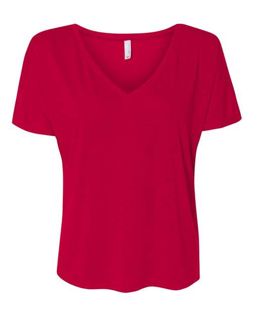 Bella Canvas 8815 Women’s Slouchy V-Neck Tee Red S