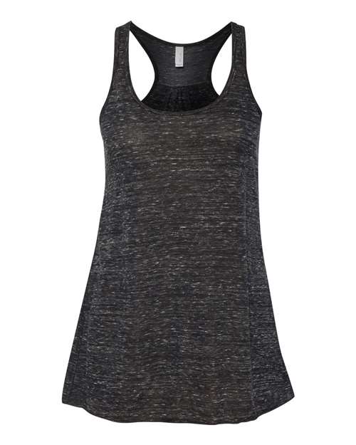 Bella Canvas 8800 Women's Flowy Racerback Tank Black Marble XS