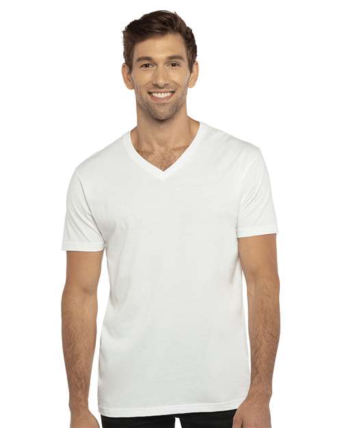 Next Level 3200 Unisex Cotton V-Neck T-Shirt White XS