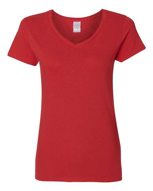 Gildan 5V00L Women's Heavy Cotton™ V-Neck T-Shirt Red S