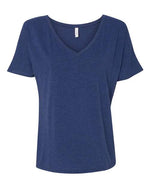 Bella Canvas 8815 Women’s Slouchy V-Neck Tee Navy Triblend S