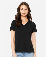 Bella Canvas 6415 Women's Relaxed Triblend V-Neck Tee Solid Black Triblend S