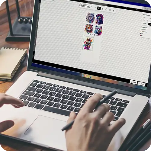 Uploading files for DTF order online