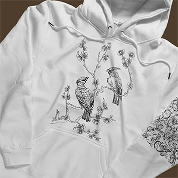 Hoodie with detailed DTF print