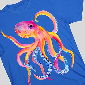 Custom t-shirt printed with DTF transfer