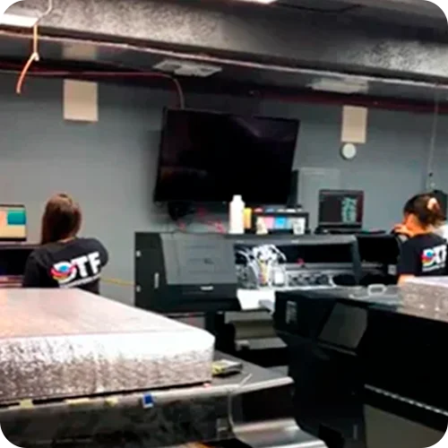Local DTF printing team working in Miami