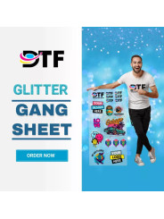 Custom glitter dtf transfers USA | Dtf gang sheet | Order by feet