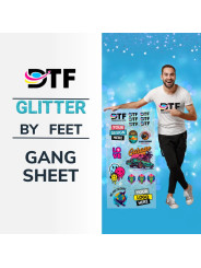 Custom glitter DTF Transfers USA | DTF Gang Sheet | Ordenar por pies