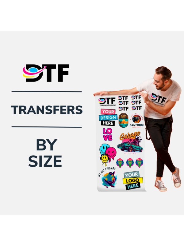 Custom DTF Transfers por tamaño