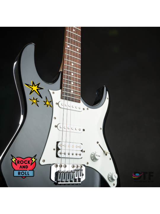 Calcomanías personalizadas para guitarras | DTF Transfers Now