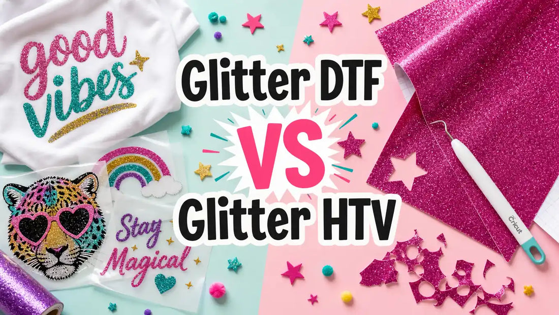 Glitter DTF vs Glitter HTV: Which One to Use in 2026
