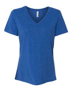 Bella Canvas 6415 Women's Relaxed Triblend V-Neck Tee True Royal Triblend M