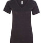 Bella Canvas 6415 Women's Relaxed Triblend V-Neck Tee Charcoal Black Triblend S