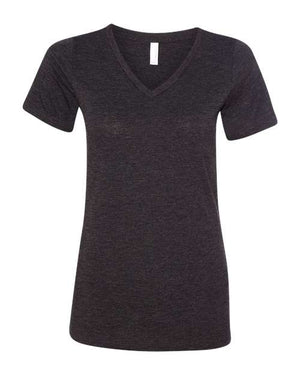 Bella Canvas 6415 Women's Relaxed Triblend V-Neck Tee Charcoal Black Triblend S