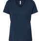 Bella Canvas 6415 Women's Relaxed Triblend V-Neck Tee Solid Navy Triblend S