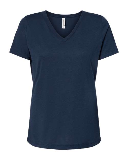 Bella Canvas 6415 Women's Relaxed Triblend V-Neck Tee Solid Navy Triblend S