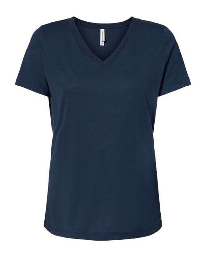 Bella Canvas 6415 Women's Relaxed Triblend V-Neck Tee Solid Navy Triblend S