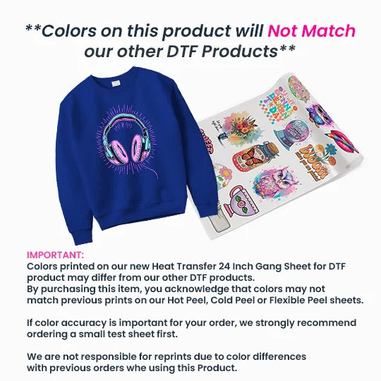 Heat Transfer Max 24" Wide Gang Sheet for DTF