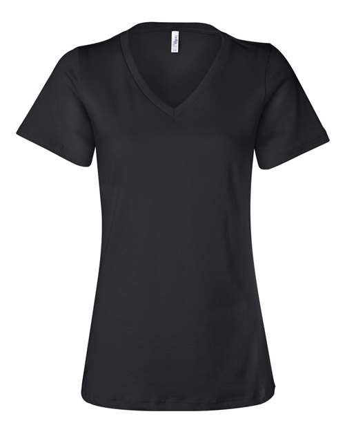 Bella Canvas 6405 Women’s Relaxed Jersey V-Neck Tee Black S