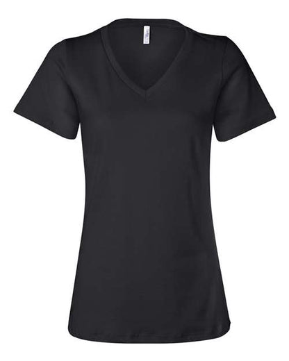 Bella Canvas 6405 Women’s Relaxed Jersey V-Neck Tee Black S