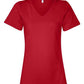 Bella Canvas 6405 Women’s Relaxed Jersey V-Neck Tee Red S