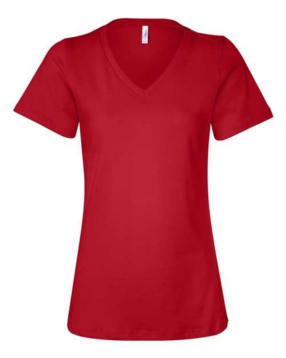 Bella Canvas 6405 Women’s Relaxed Jersey V-Neck Tee Red S