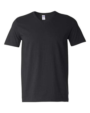 Gildan 64V00 Unisex Softstyle® V-Neck T-Shirt Black XS