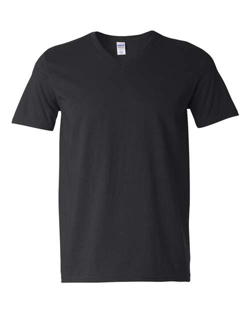 Gildan 64V00 Unisex Softstyle® V-Neck T-Shirt Black XS