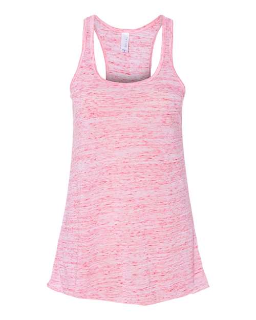 Bella Canvas 8800 Women's Flowy Racerback Tank Red Marble XS