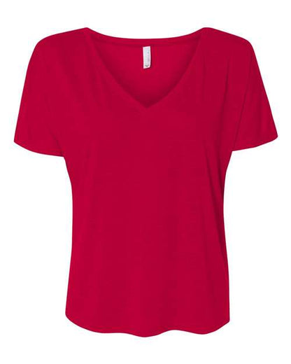 Bella Canvas 8815 Women’s Slouchy V-Neck Tee Red S