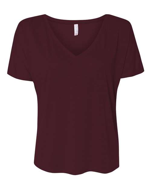 Bella Canvas 8815 Women’s Slouchy V-Neck Tee Maroon S