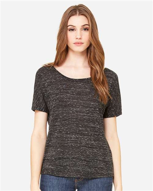 Bella Canvas 8816 Women’s Slouchy Tee Black Marble S