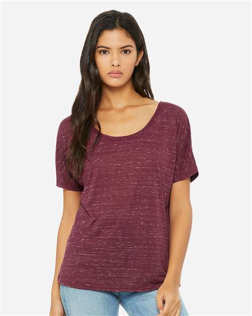 Bella Canvas 8816 Women’s Slouchy Tee Maroon Marble S