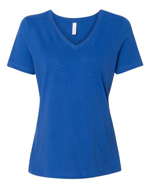 Bella Canvas 6405 Women’s Relaxed Jersey V-Neck Tee True Royal S