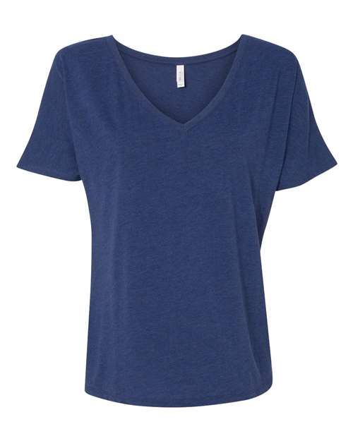 Bella Canvas 8815 Women’s Slouchy V-Neck Tee Navy Triblend S