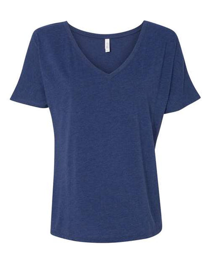 Bella Canvas 8815 Women’s Slouchy V-Neck Tee Navy Triblend S