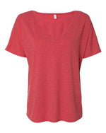 Bella Canvas 8815 Women’s Slouchy V-Neck Tee Red Triblend S