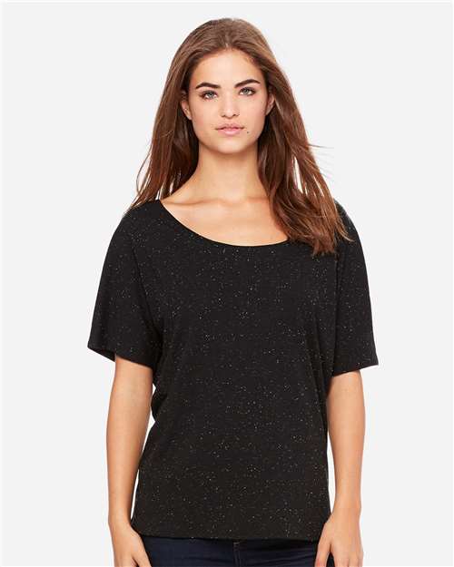 Bella Canvas 8816 Women’s Slouchy Tee Black Speckled S