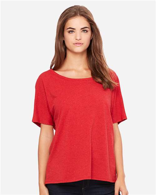 Bella Canvas 8816 Women’s Slouchy Tee Red Speckled S