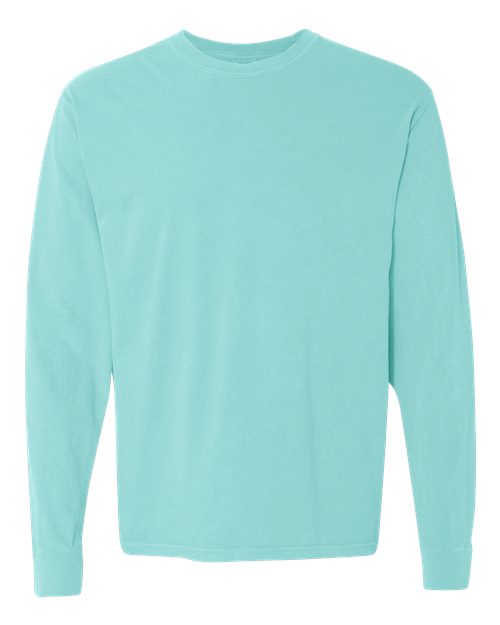Comfort Colors 6014 Unisex Garment-Dyed Heavyweight Long Sleeve T-Shirt Chalky Mint S