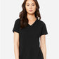 Bella Canvas 6415 Women's Relaxed Triblend V-Neck Tee Solid Black Triblend S