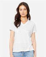 Bella Canvas 6415 Women's Relaxed Triblend V-Neck Tee Solid White Triblend 2XL