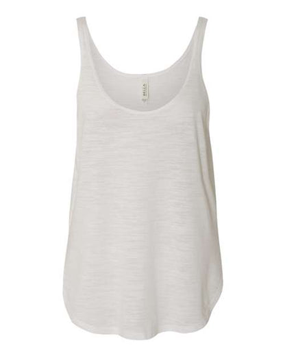 Bella Canvas 8802 Women's Flowy Tank with Side Slit White Slub S