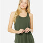 Bella Canvas 8800 Women's Flowy Racerback Tank Military Green XS