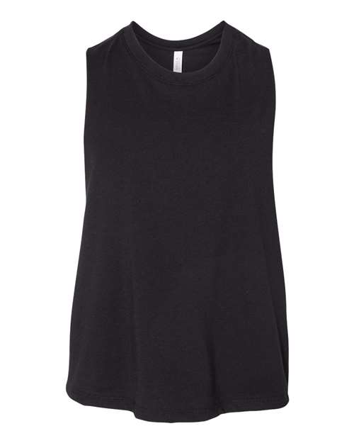 Bella Canvas 6682 Women's Racerback Crop Tank Solid Black Blend S