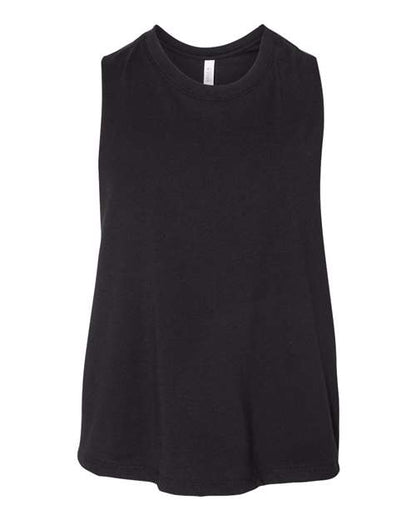 Bella Canvas 6682 Women's Racerback Crop Tank Solid Black Blend S