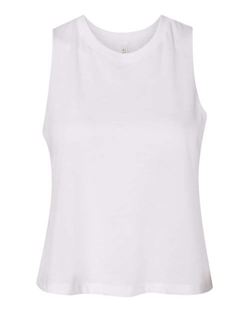 Bella Canvas 6682 Women's Racerback Crop Tank Solid White Blend S